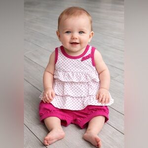Vitamins Baby Pink Polka Dot Tank & Shorts Set 6M NWT Summer Outfit